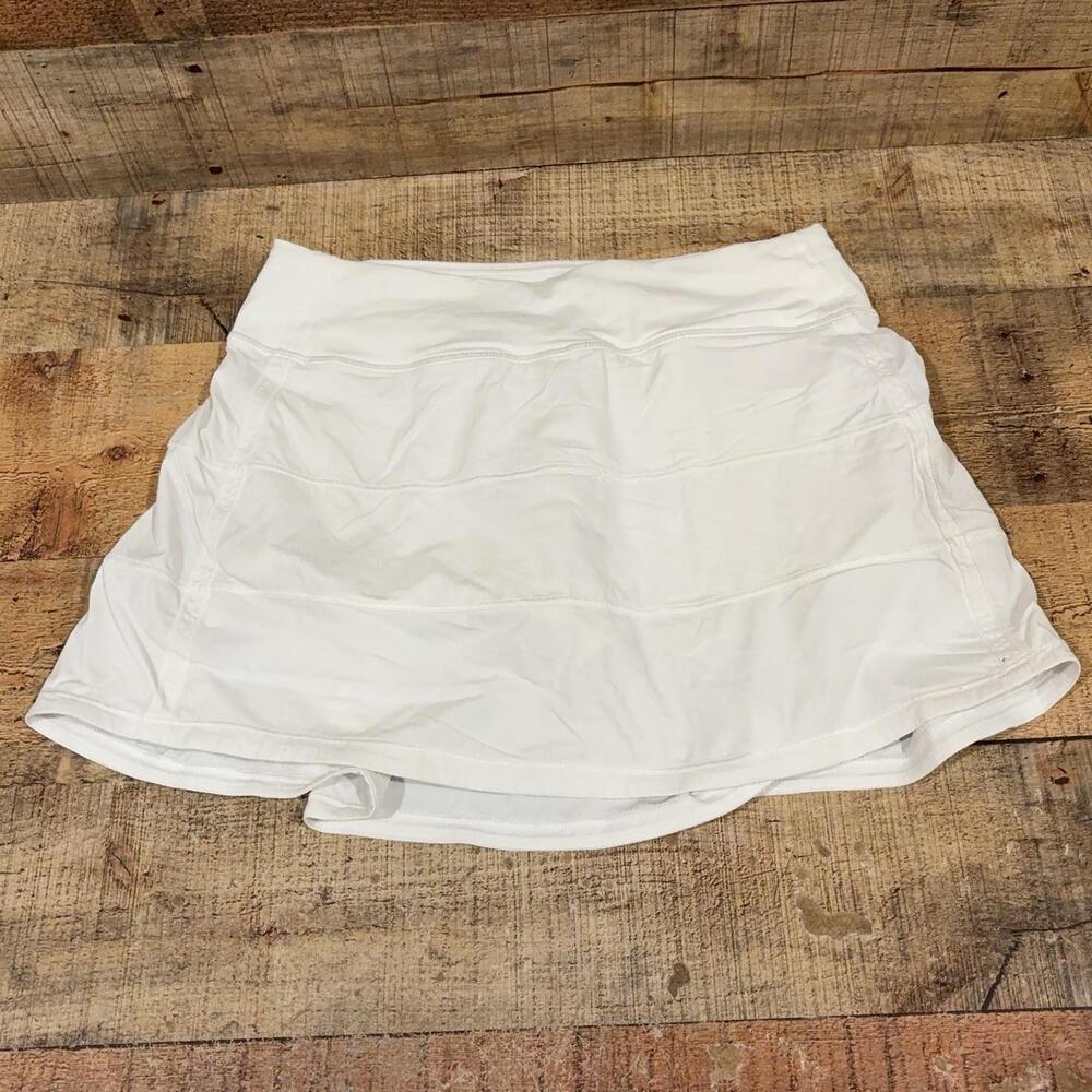 Lululemon Skort Womens Size 4 Tall White Athletic Running Tennis Pockets